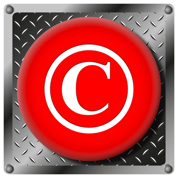 Icono metálico de copyright —  Fotos de Stock