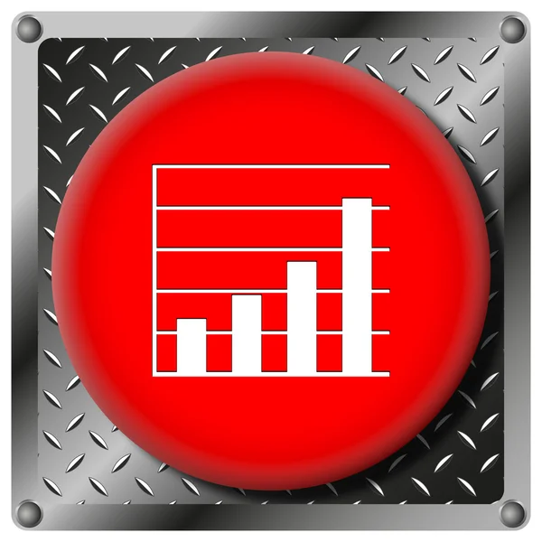 Gráfico barras icono metálico —  Fotos de Stock