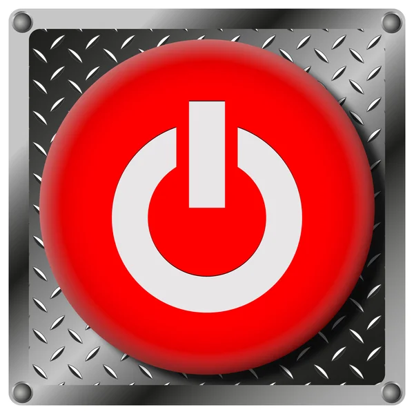 Power button metallic icon — Stock Photo, Image