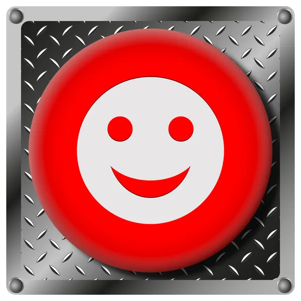 Metalen smiley icoon — Stockfoto