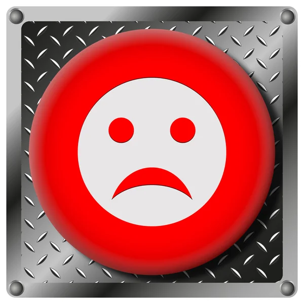 Sad smiley metallic icon — Stock Photo, Image