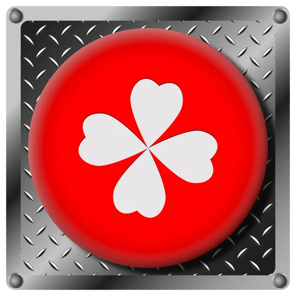 Clover metallic icon — Stock Photo, Image