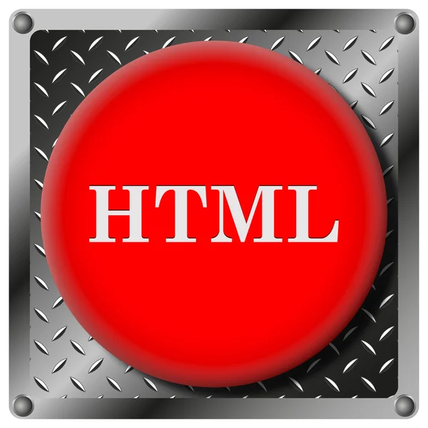 Металеві значок HTML — стокове фото