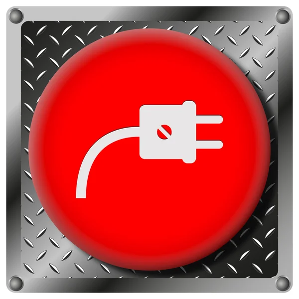 Plug ícone metálico — Fotografia de Stock