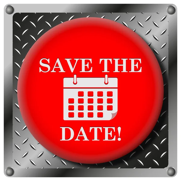 Save the date metallic icon — Stock Photo, Image