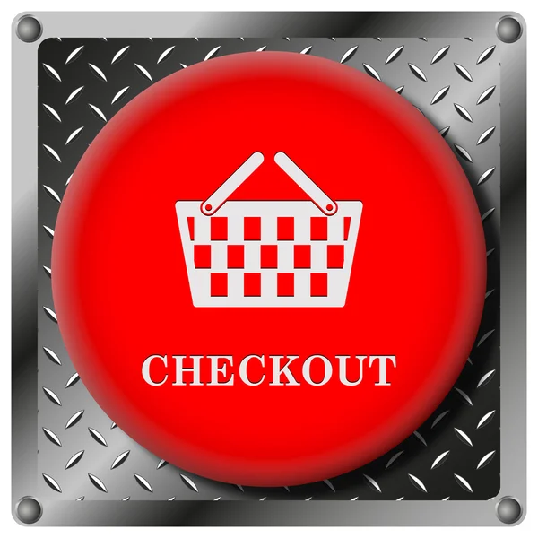 Checkout ícone metálico — Fotografia de Stock