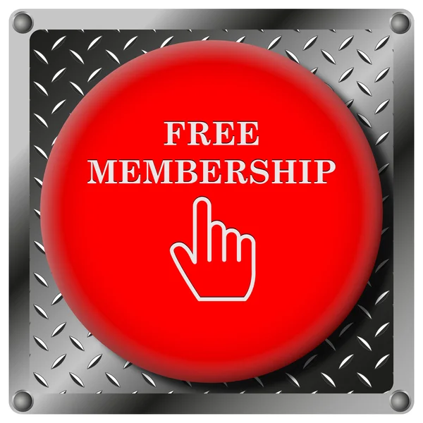 Free membership icona metallica — Foto Stock