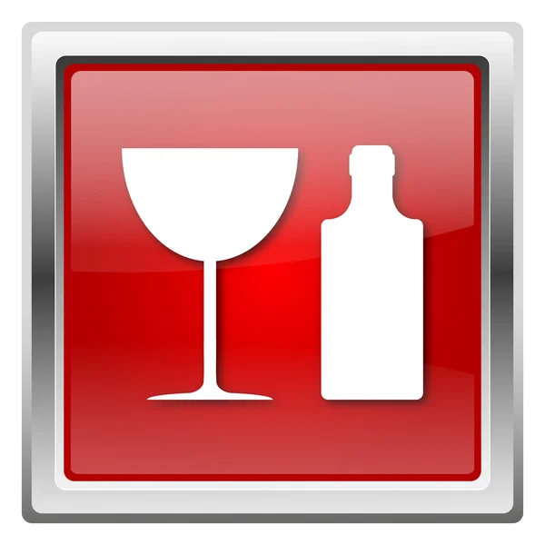 Icono de botella y vidrio — Foto de Stock