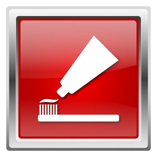Pasta de dientes e icono de cepillo —  Fotos de Stock