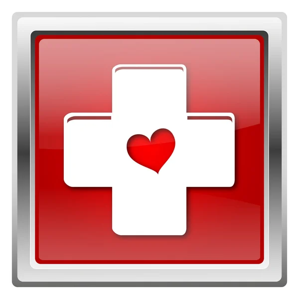 Cross with heart icon — Stock Photo, Image