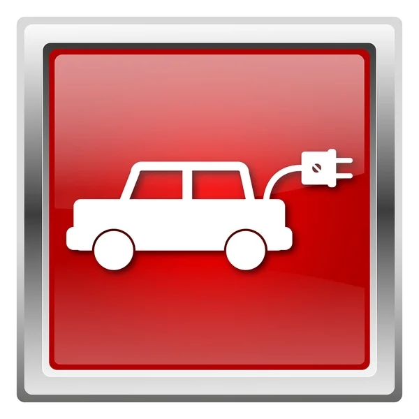 Ikona elektrycznego samochodu — Zdjęcie stockowe