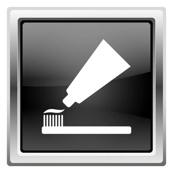 Diş yapıştırın ve fırça simgesini — Stok fotoğraf