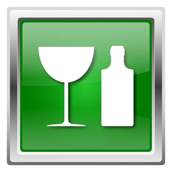 Бутылка и стеклянная икона — стоковое фото