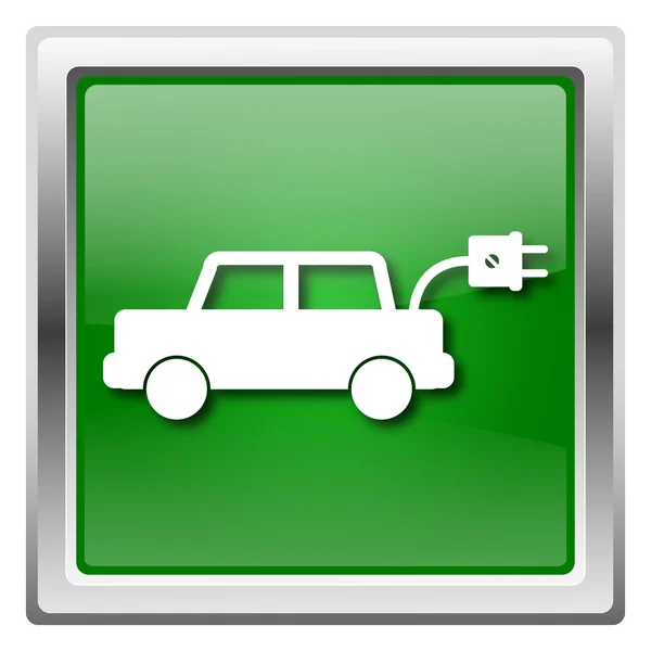 Электрический автомобиль значок — стоковое фото