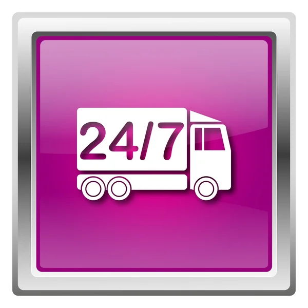 24 7 значок грузовика — стоковое фото