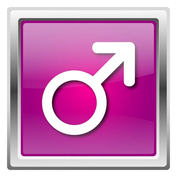 Znak mužského pohlaví ikona — Stock fotografie