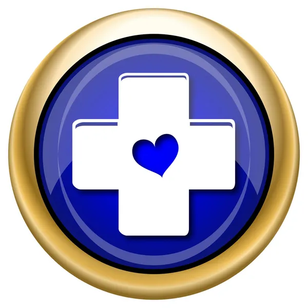 Cross with heart icon — Stock Photo, Image