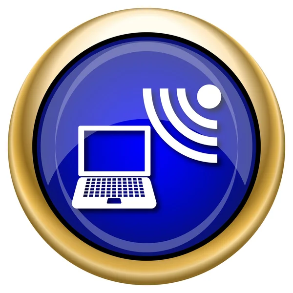 Ikonę bezprzewodowego laptopa — Zdjęcie stockowe