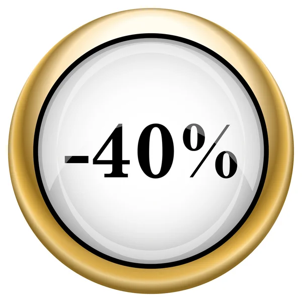 40%的折扣图标 — 图库照片