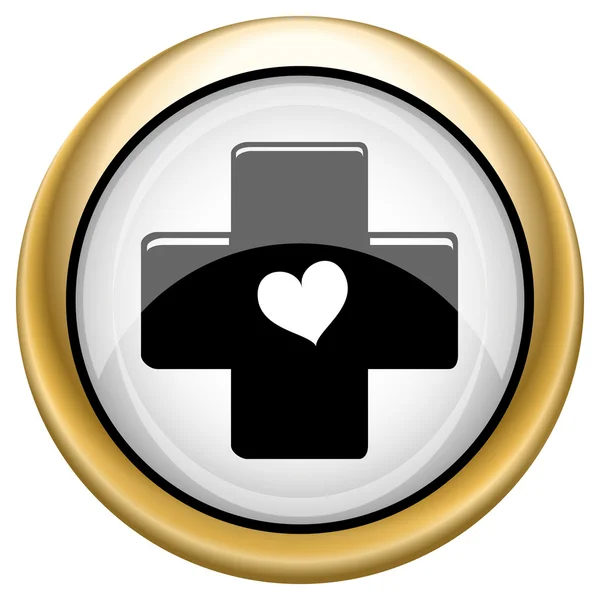 Kříž s ikonou, srdce — Stock fotografie