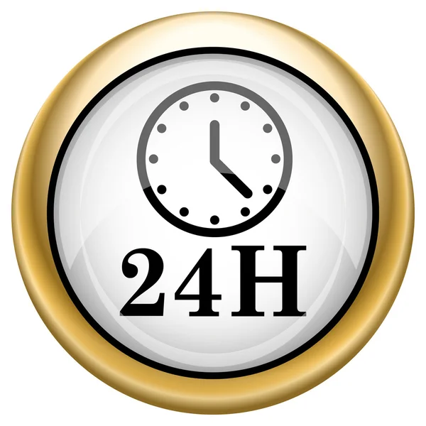 24 小时时钟图标 — 图库照片