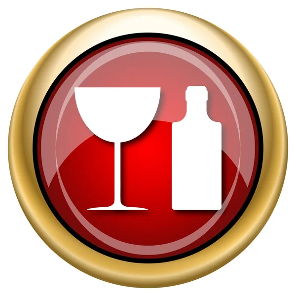 Bottle and glass icon — Stock Photo, Image