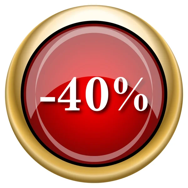 Ikona 40 procent zniżki — Zdjęcie stockowe