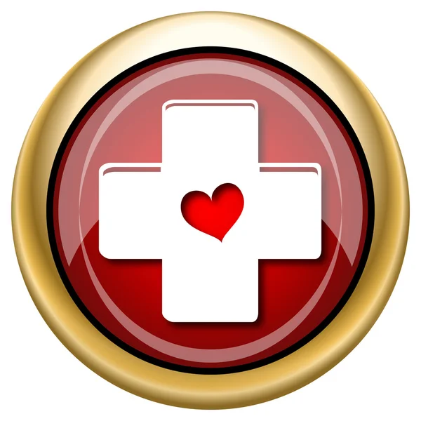 Σταυρός με εικονίδιο καρδιά — Φωτογραφία Αρχείου