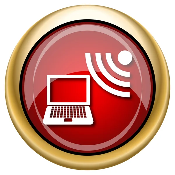 Wireless laptop icon — Stock Photo, Image