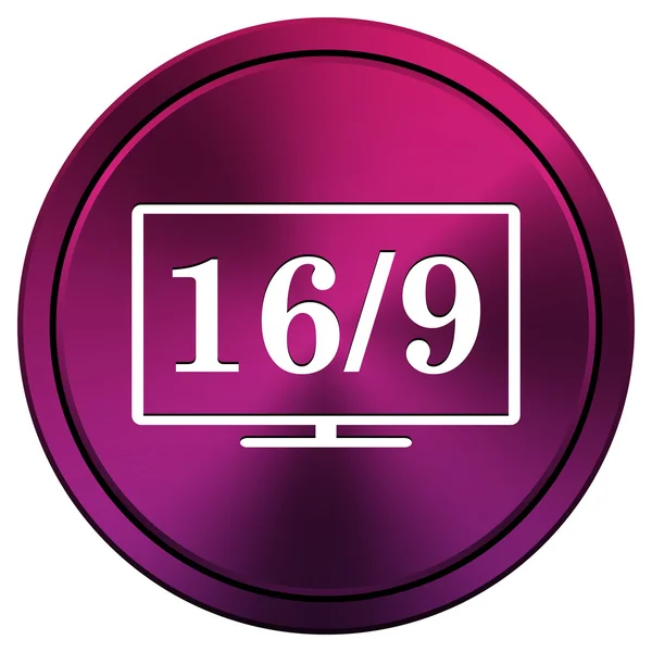 16 9 icono de TV —  Fotos de Stock