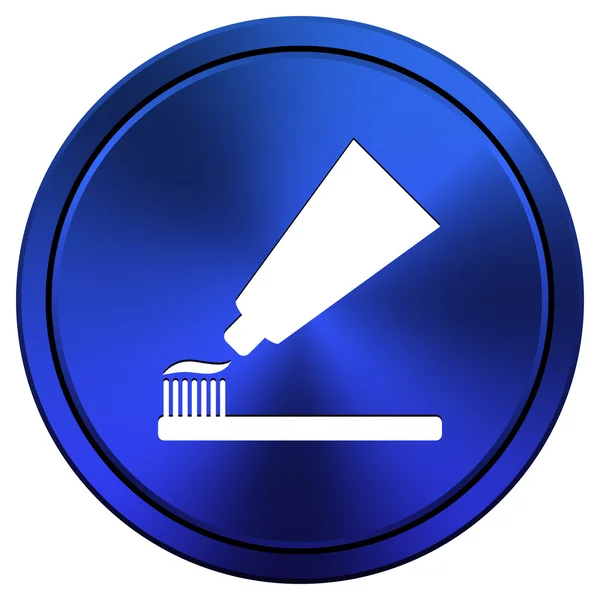 Tooth paste and brush icon — Stock Photo, Image