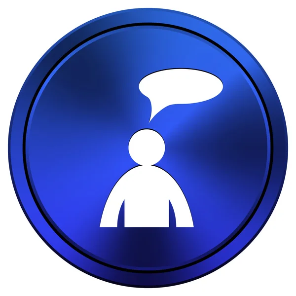 Comments icon - man with bubble — Stock Photo, Image