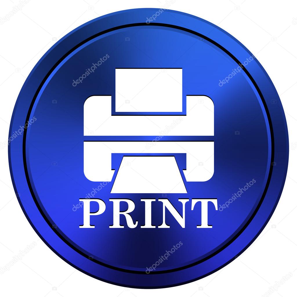 Printer with word PRINT icon