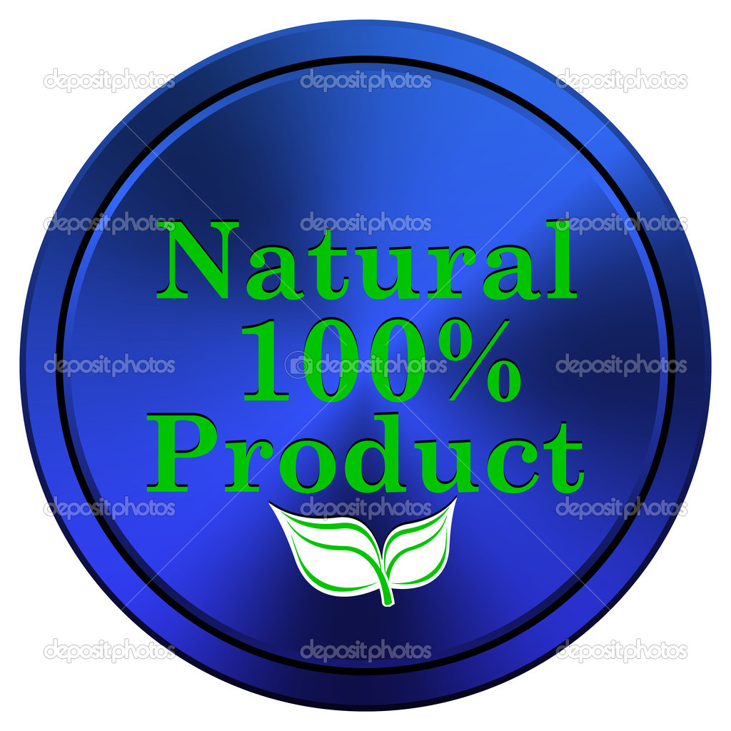 100% иконка натурального продукта — Стоковое фото © valentint #34977263