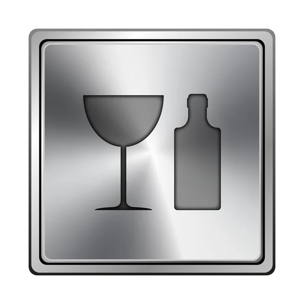 Icono de botella y vidrio — Foto de Stock
