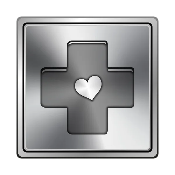 Cross with heart icon — Stock Photo, Image