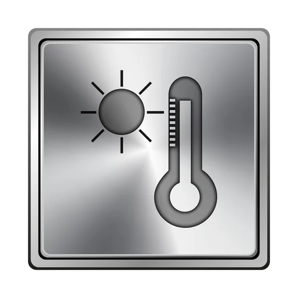 Zon en thermometer pictogram — Stockfoto