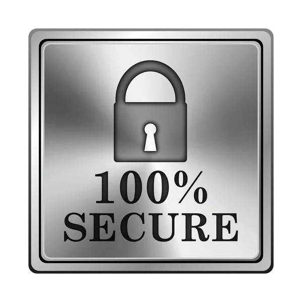 100 percent secure icon — Stock Photo, Image