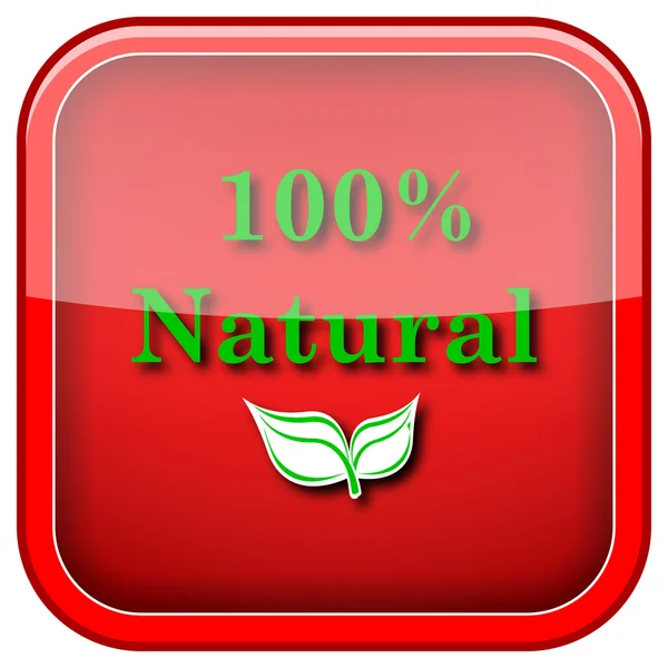 100% naturalny ikona — Zdjęcie stockowe