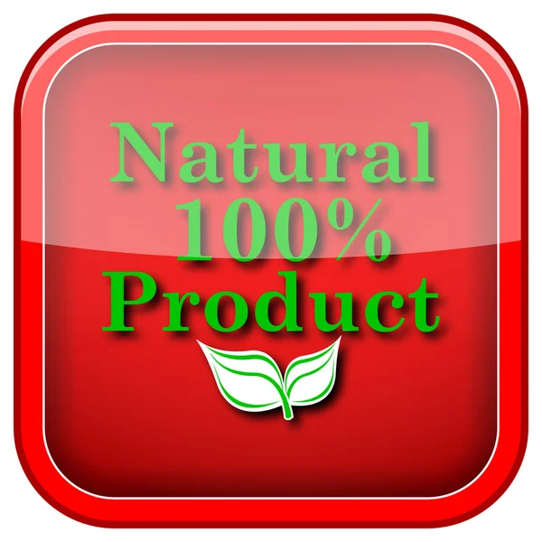 100 por cento ícone do produto natural — Fotografia de Stock