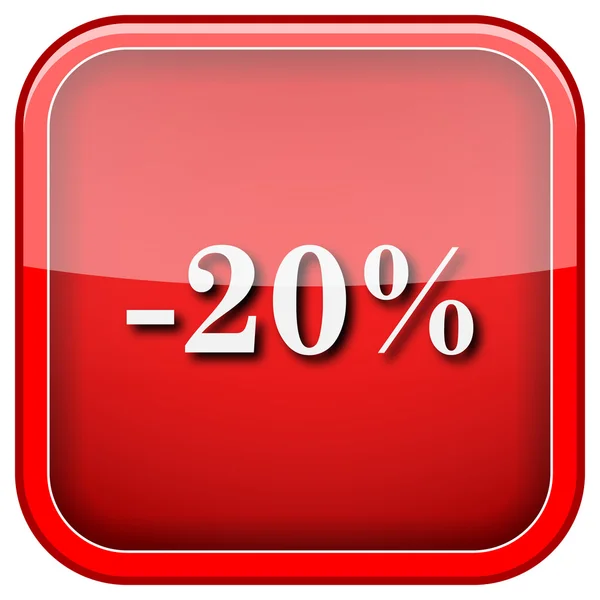 20 percentenkorting pictogram — Stockfoto