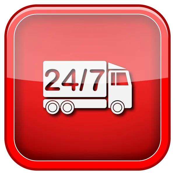 24 7 szállítás teherautó ikon — Stock Fotó