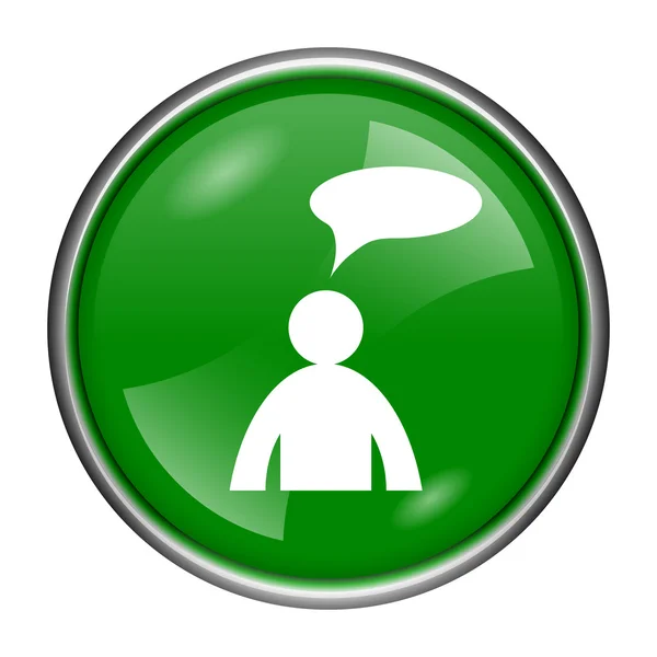 Comments icon - man with bubble — Stock Photo, Image