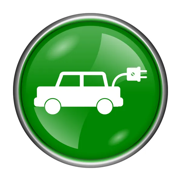 Ikona elektrycznego samochodu — Zdjęcie stockowe