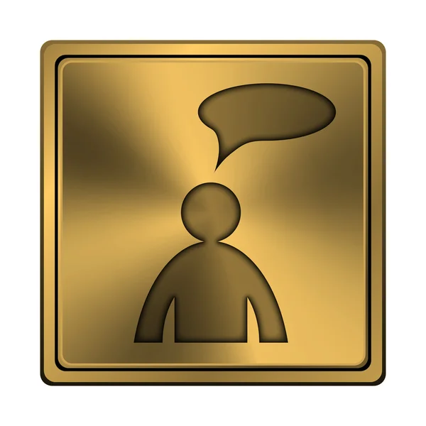 Comments icon - man with bubble — Stock Photo, Image