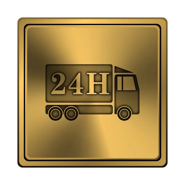 24h leverans lastbil ikonen — Stockfoto