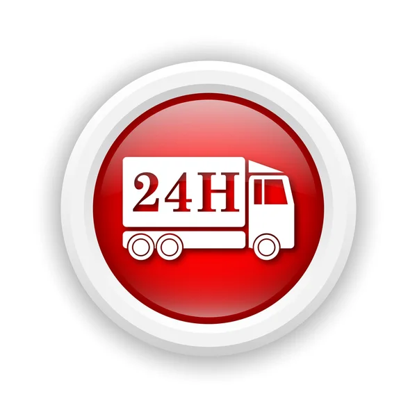 24h leverans lastbil ikonen — Stockfoto