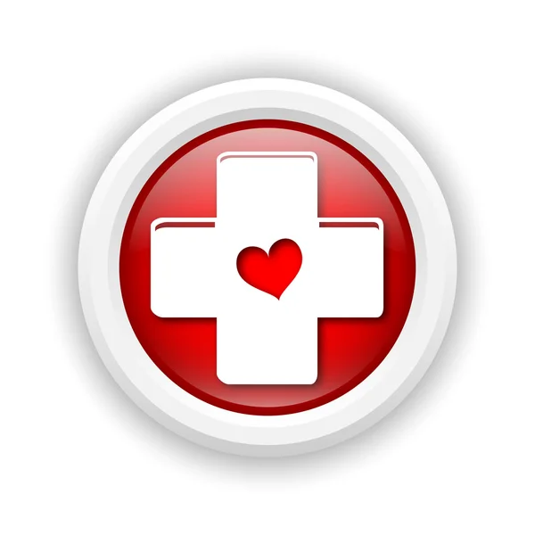 Cross with heart icon — Stock Photo, Image