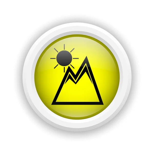 Berge mit Sonnensymbol — Stockfoto