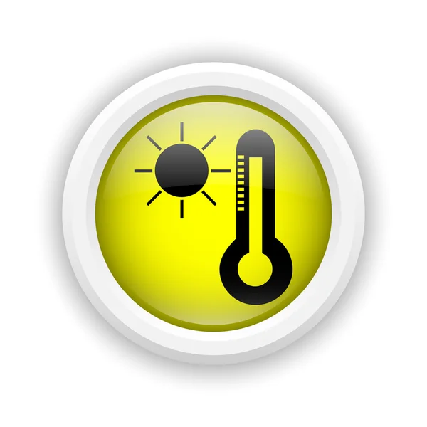 太阳和温度计图标 — 图库照片